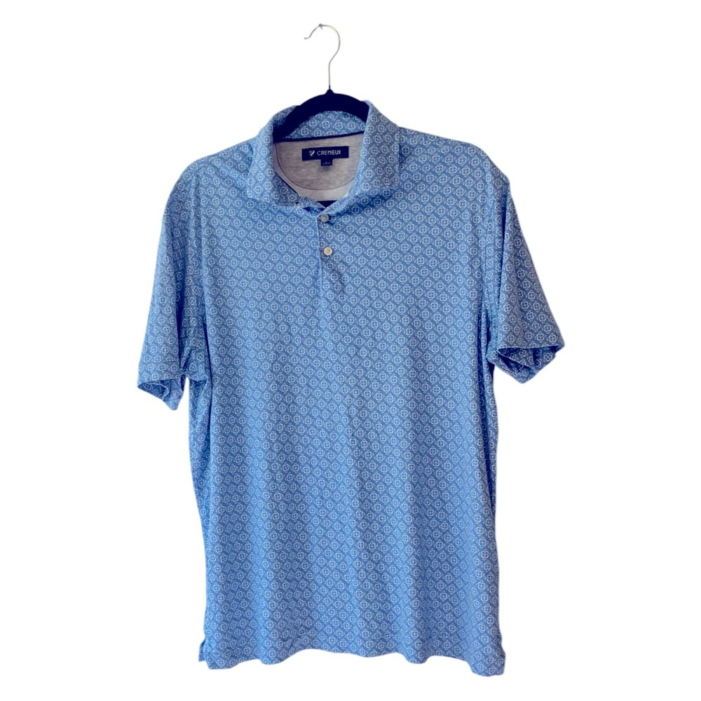 Daniel Cremieux Blue Geometric Print Polo Shirt‎ – Men’s Large 100% Cotton